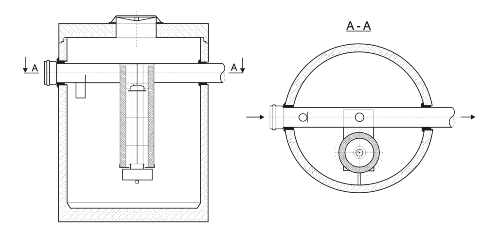 Separator koalescencyjny z kanałem odciążającym ECO-H (podstawa okrągła)