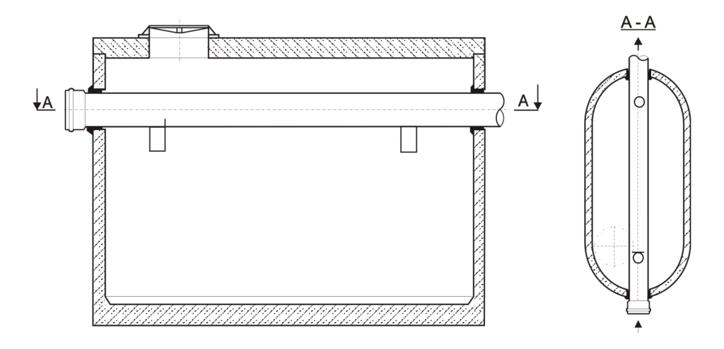 Osadnik z kanałem odciążającym OZM-K (podstawa owalna)