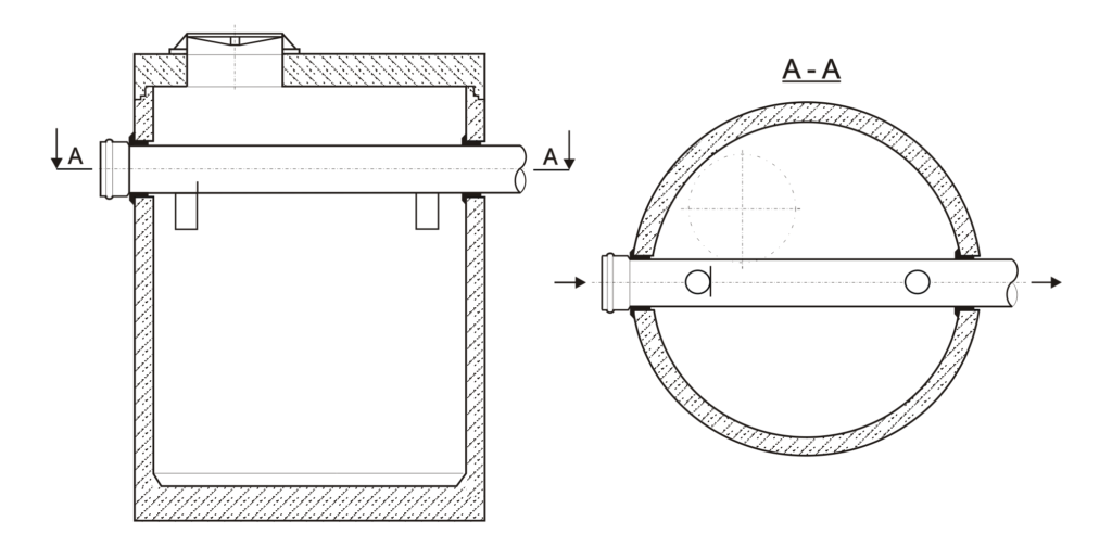 Osadnik z kanałem odciążającym OZM-K (podstawa okrągła)